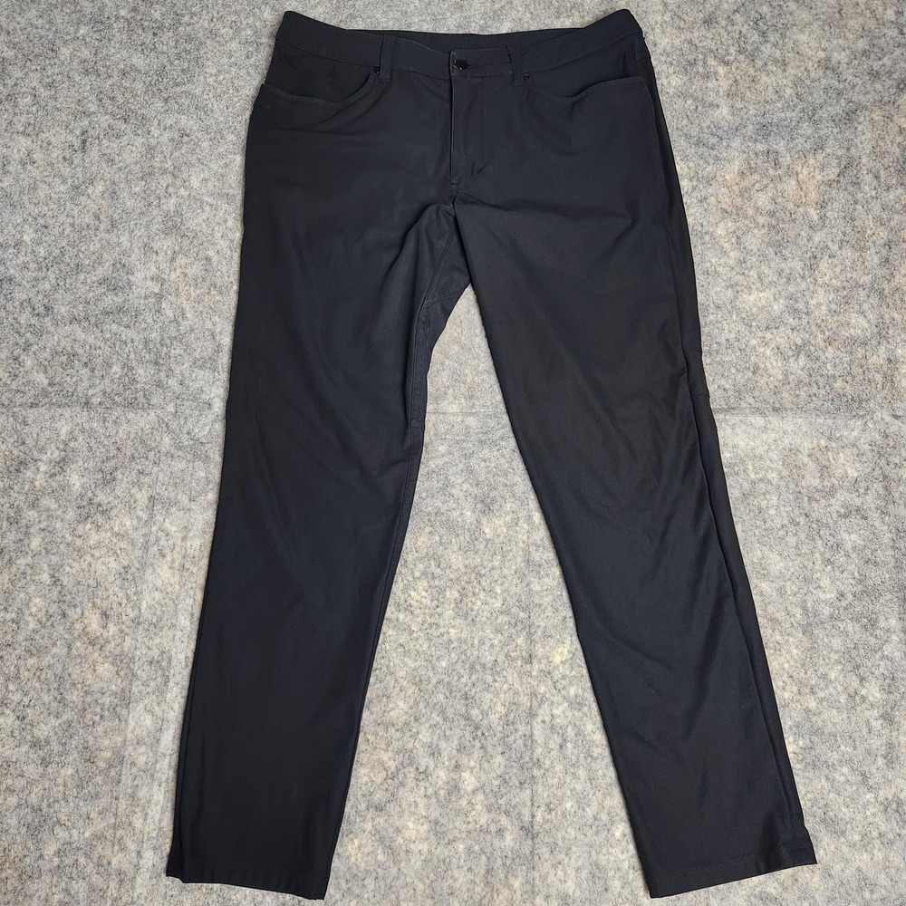 Lululemon ABC Pants Men 34x29 Black Slim Fit Warpstreme 5 Pocket Performance
